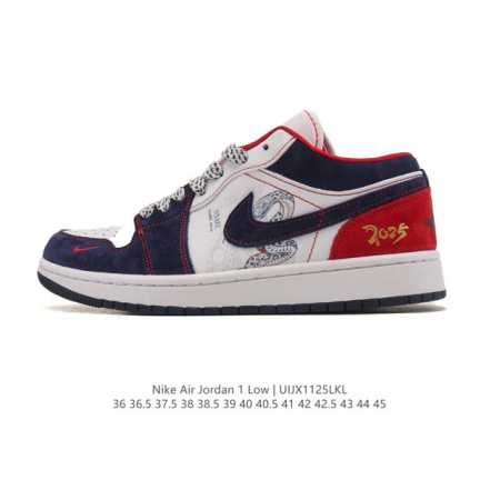 特价 耐克 乔丹Air Jordan 1 Low Aj1 乔1 乔丹1代Aj1 2025年新款 蛇年限定 新年红鞋子，低帮复古文化休闲运动篮球鞋。该鞋款从 19 - 点击图像关闭