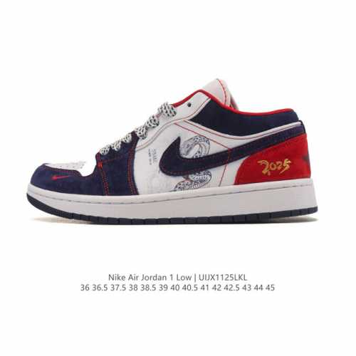 特价 耐克 乔丹Air Jordan 1 Low Aj1 乔1 乔丹1代Aj1 2025年新款 蛇年限定 新年红鞋子，低帮复古文化休闲运动篮球鞋。该鞋款从 19