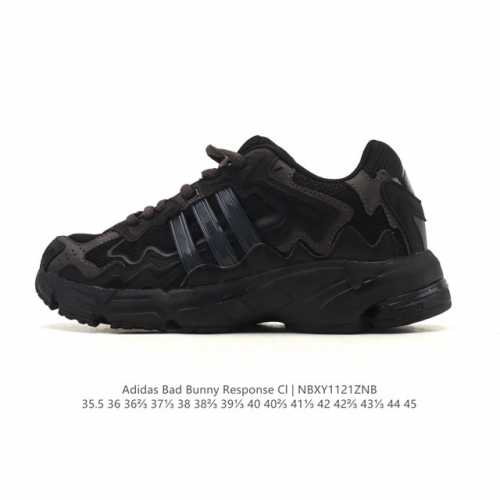 公司级 真标 阿迪达斯 Bad Bunny X Adidas Originals Response Cl 复古休闲跑步鞋 奶油坏痞兔老爹鞋，你很难不注意到音乐人