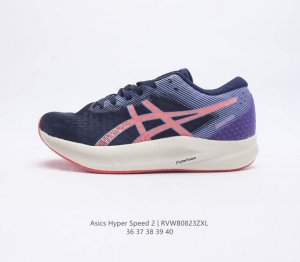 Asics 亚瑟士 新款女子回弹透气 Hyper Speed 2 竞速型跑鞋 马拉松竞速跑鞋轻量透气跑步鞋训练 城市运动时尚 舒适透气缓震跑步鞋 采用大网眼鞋面