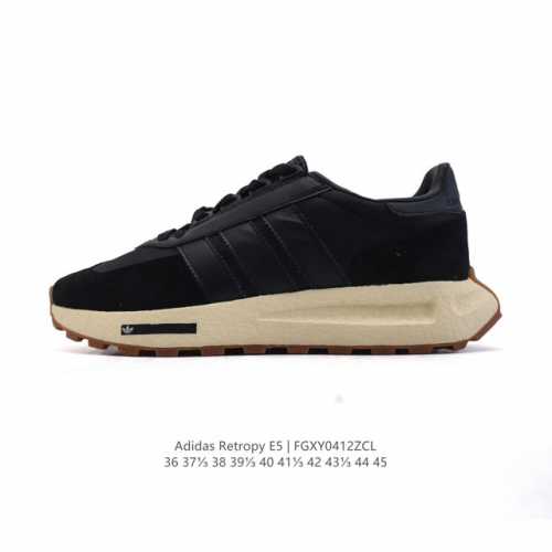 真爆 阿迪达斯 新款 三叶草 厚底 Adidas Retropy E5 新款 爆米花 低帮经典运动鞋潮厚底增高男女士慢跑鞋。以70年代经典跑步鞋为灵感，新鲜演绎