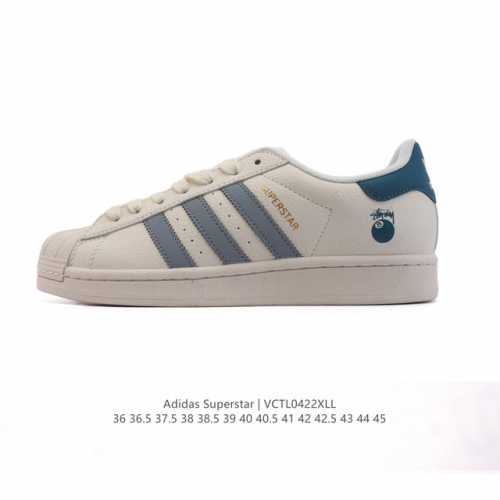 公司级 阿迪达斯 Adidas Superstar 2025年新款鞋子 蛇年新款 经典贝壳头系列 新款休闲板鞋潮流男女士运动鞋 鞋面柔软皮革材质 标志性的贝壳鞋