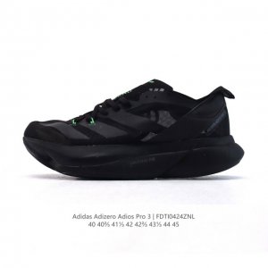 公司级 阿迪达斯男鞋 Adizero Adios pro 3专业长跑跑步鞋 厚底增高运动老爹鞋。Y-3 Adios pro 3 運動鞋以 Adidas 經典設計