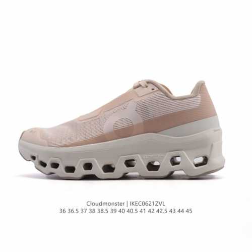 公司级 On昂跑 Cloudmonster跑鞋 厚底增高老爹运动鞋 怪兽鞋，整体外观设计非常有意思。中底搭载比以往体积更大的Cloudtec专利鞋底科技以带来更
