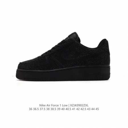 耐克 Nike Air Force 1 '07 Low 空军一号含气垫 满钻 低帮百搭厚底增高休闲运动板鞋。柔软、弹性十足的缓震性能和出色的中底设计，横跨复古与 - 点击图像关闭