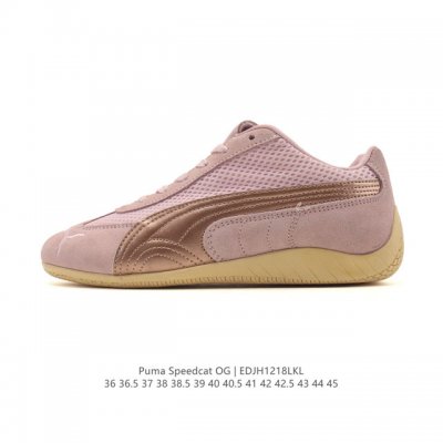 puma Speedcat Og 彪马极速赛车系列 低帮德训风拼接复古百搭休闲运动赛车鞋 鞋款从80、90年代赛车手所穿的防火赛车鞋为原型，鞋身线条模仿了赛车的