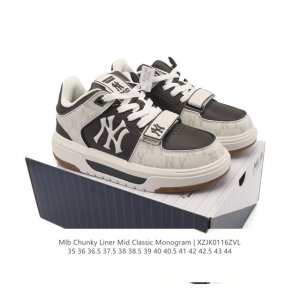Mlb Chunky Liner Mid人气单品学长鞋系列轻量增高厚底百搭休闲运动板鞋轻便胶鞋 高级街头休閒品牌鞋。Mlb Chunky Liner 学长鞋是从