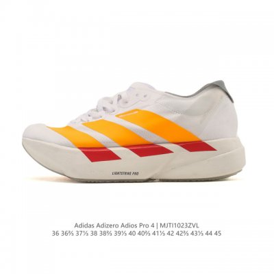 公司级 阿迪达斯 Adidas Adizero Adios Pro 4 舒适防滑耐磨 低帮 休闲跑步鞋 男女款厚度增高老爹鞋 2025年，Adidas推出了Ad