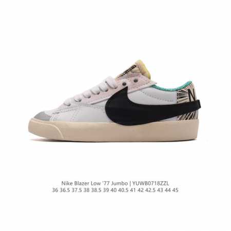 耐克 Nike Blazer Low '77 Jumbo 运动鞋，抓地板鞋，革新重塑经典街头人气鞋款，采用人气传统外观，巧搭大号耐克勾勾设计和宽大鞋带。柔软泡绵 - 点击图像关闭