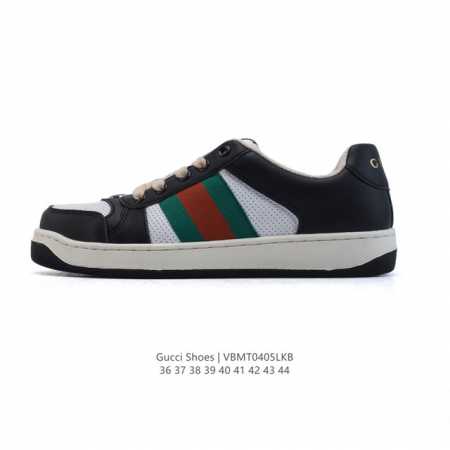 公司级 古驰男女鞋 Gucci Screener系列做旧脏脏鞋 时尚厚底增高复古板鞋潮运动鞋，复古学院风款式与融入怀旧运动服风格的面料风靡数十年，不同风格演绎出 - 点击图像关闭