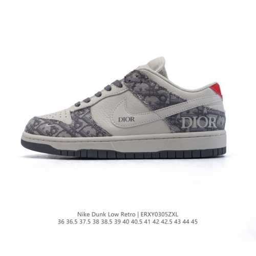 160 【二层皮】耐克Nike Dunk Low 板鞋 2025年新款 蛇年限定 Sb系列经典百搭休闲运动板鞋 迪奥联名。加厚鞋舌的填充，使舒适性大大提升，同时