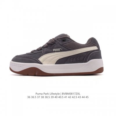 公司级 Puma 彪马 男女运动板鞋，原楦原纸版开发版型，采用环保纤维革组合翻毛皮饰片鞋面材质，外置耐磨橡胶大底蕾哈娜同系面包鞋太好看了！彪马Puma Park