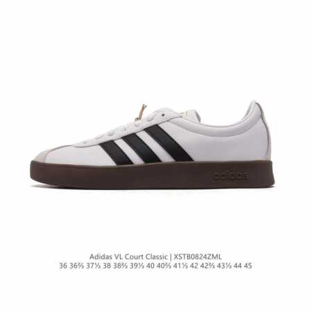 阿迪达斯 Adidas Vl Court Classic Shoes 运动休闲板鞋德训鞋 T头鞋 这款adidas经典运动鞋，以经典造型塑就百搭风格。灵感源自a - 点击图像关闭