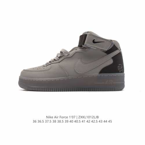 Nk Air Force 1'07 Mid Af1耐克 空军一号 Af1 中帮 魔术贴 厚底增高运动板鞋 原楦头原纸板 打造纯正空军版型。专注外贸渠道 全掌内置