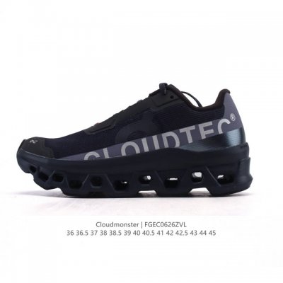 公司级 On昂跑 Cloudmonster跑鞋 厚底增高老爹运动鞋 怪兽鞋，整体外观设计非常有意思。中底搭载比以往体积更大的Cloudtec专利鞋底科技以带来更