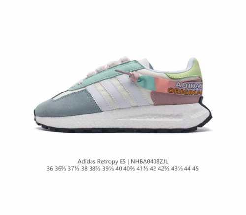 阿迪达斯 新款 三叶草 厚底 Adidas Retropy E5 新款低帮经典运动鞋潮厚底增高男女士慢跑鞋。以70年代经典跑步鞋为灵感，新鲜演绎复古造型。搭载a