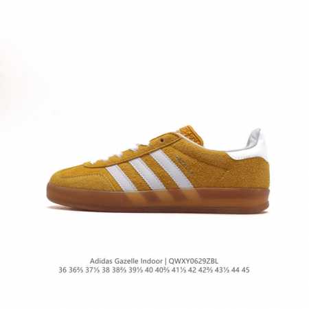 公司级 阿迪达斯 Adidas Originals Gazelle Indoor 复古三叶草防滑透明橡胶板鞋经典运动鞋。这款经典鞋,忠于原版设计,缀撞色三条纹和 - 点击图像关闭