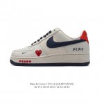 耐克 Nike Air Force 1 '07 Low 空军一号含气垫 爱心印花 小白鞋 低帮百搭厚底增高休闲运动板鞋。柔软、弹性十足的缓震性能和出色的中底设计