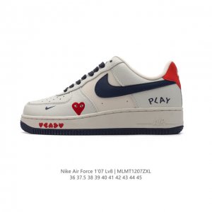 耐克 Nike Air Force 1 '07 Low 空军一号含气垫 爱心印花 小白鞋 低帮百搭厚底增高休闲运动板鞋。柔软、弹性十足的缓震性能和出色的中底设计