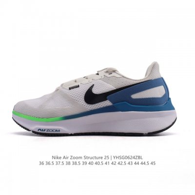 公司级耐克 Nike Air Zoom Structure 25 轻量跑鞋 厚底增高运动老爹鞋。鞋面采用透气工程网眼材质制作。鞋身整体轻盈舒适透气,鞋子颜色以白
