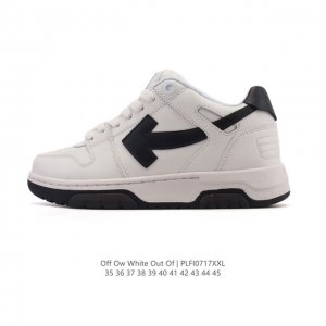 公司级 独家实拍Off-White Out Of Office 低帮系带时尚板鞋 厚底增高小白鞋 街头运动元素 双色设计 标志性Arrows图案标志性Zipti