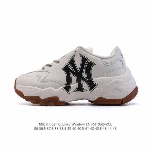 170 韩国Mlb 男女复古老爹(Mlb) Bigball Chunky Window 复古印花 男女厚底增高纽约洋基队老爹运动休闲鞋 。Mlb他们家老爹鞋一直