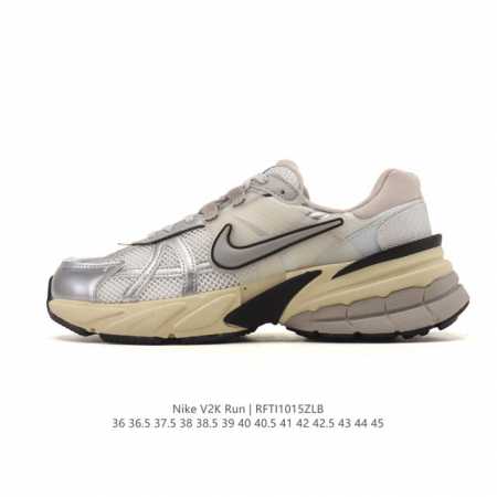 Nike 耐克 V2K Run 减震防滑 复古低帮运动跑步鞋 超火复古跑鞋，采用太空革组合呼吸网眼布鞋面材质，搭载正确4层组合底模，嵌入Tpu加固稳定模块,双层 - 点击图像关闭