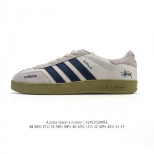 公司级 阿迪达斯 Adidas Originals Gazelle Indoor复古三叶草防滑透明橡胶板鞋经典运动鞋 这款经典鞋,忠于原版设计,缀撞色三条纹和鞋