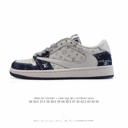 真标 耐克 Nike Air Jordan 1 Low Og Sp Military Blue Aj1乔1倒勾 2025年新款 蛇年新款 路易威登联名 低帮篮球 - 点击图像关闭