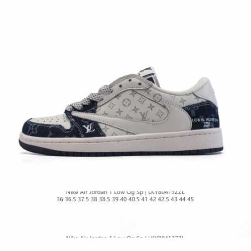 真标 耐克 Nike Air Jordan 1 Low Og Sp Military Blue Aj1乔1倒勾 2025年新款 蛇年新款 路易威登联名 低帮篮球
