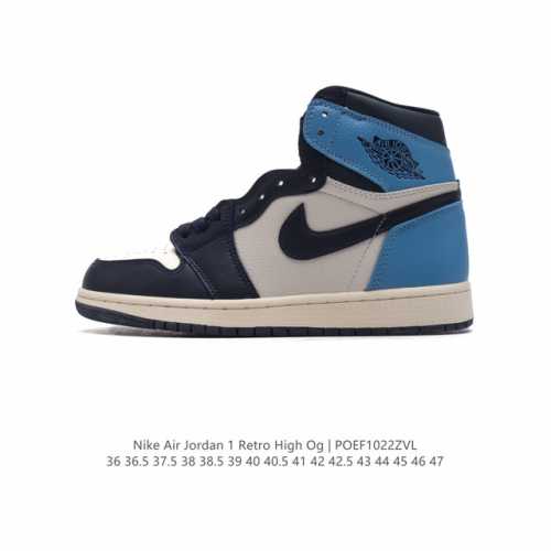 公司级 耐克 男女同款运动板鞋 Nike Air Jordan 1 Retro High OG 乔丹一代aj1 乔1 AJ1 篮球鞋复刻运动鞋。皮面高帮板鞋的设