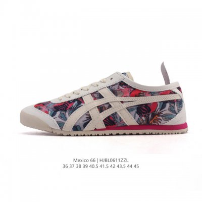 真标 亚瑟士 Onitsuka Tiger Mexico 66 Slip On 鬼冢虎复古时尚 舒适透气帆布织物鞋面耐磨防滑 休闲运动跑步鞋 虎底采用磨耐防橡滑