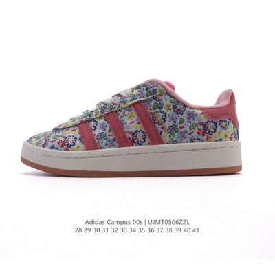 童鞋 亲子鞋 Adidas阿迪达斯.三叶草Campus 00S 面包鞋复古休闲板鞋 刺绣花朵。千禧回潮！Adidas Campus 00S 经典再现！面包化的C