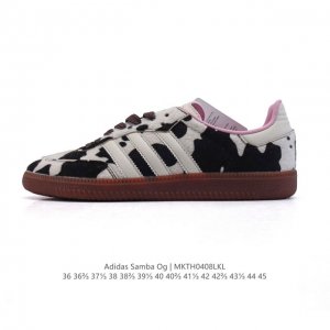 阿迪达斯 德训鞋 Adidas Originals Samba Og Shoes 经典运动鞋小白鞋 奶牛花纹 T头鞋 男女士板鞋 彰显休闲摩登风情的时尚经典鞋。
