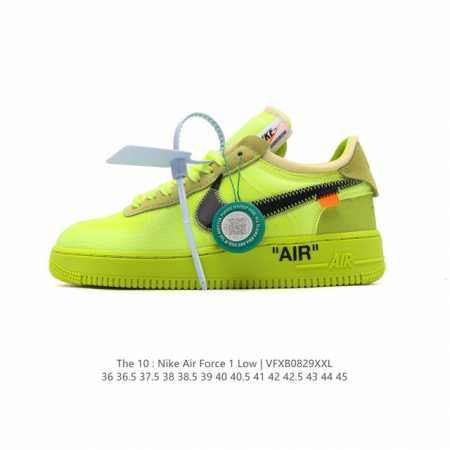 公司级 耐克nike Off-White X Air Force 1 Ow联名空军一号厚底增高运动板鞋 鞋款延续了此次联名的设计风格，鞋身内侧同样印有大面积标语 - 点击图像关闭