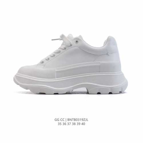 230 【新品公司级】Gg-Cc 时尚女士皮鞋 低帮时装厚底显高百搭休闲松糕鞋 小红书爆款小白鞋 麦昆同款女鞋厚底增高休闲运动鞋 新款 官方同步发售 。正确版组