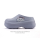阿迪达斯 Adidas Adifom Hello Kitty 猫 蝴蝶结装饰品 夏季沙滩涉水百搭休闲拖凉拖鞋 超厚底增高 女鞋包头凉拖鞋。采用超轻95% 注塑