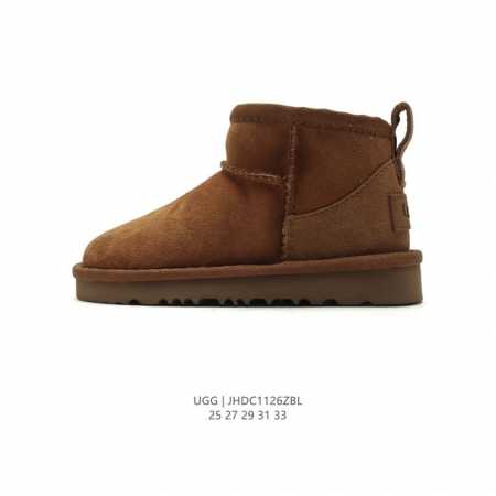 童鞋 Ugg 中帮靴子 儿童雪地靴 俏皮可爱的百变造型， 美国轻奢品牌ugg 平底系列冬季羊毛一体雪地休闲保暖毛毛家居包头棉鞋。官方同步包装 检验标 材料采用原 - 点击图像关闭