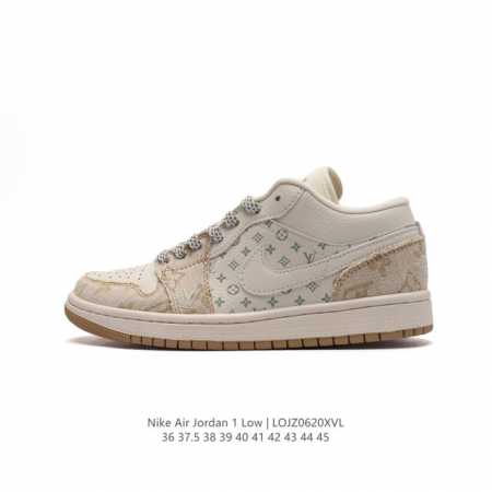 当红嘻哈歌手特拉维斯 斯科特联乘路易威登Louis Vuitton x Travis Scott x Nike Air Jordan 1 Low OG SP D - 点击图像关闭
