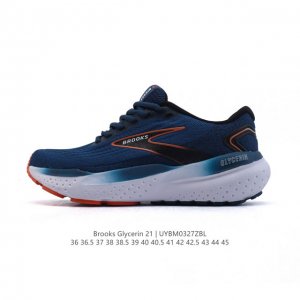 200 【公司级】Brooks 布鲁克斯 男女子专业缓震跑步鞋Glycerin甘油21运动厚底增高老爹鞋。特别适合大体重和低足弓跑者。相比前一代，21Gt的中底