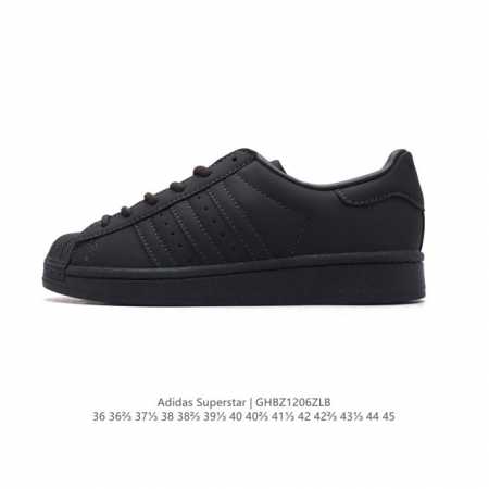 阿迪达斯 新款 Adidas Superstar 三叶草 经典贝壳头系列 新款休闲板鞋潮流男女士运动鞋 。鞋面柔软皮革材质 标志性的贝壳鞋头，锯齿三条纹，简约的 - 点击图像关闭