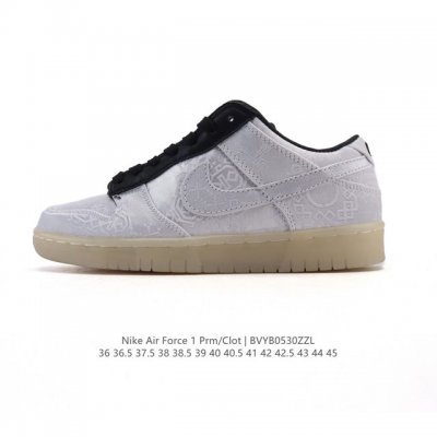 耐克 空军一号 Af1运动板鞋 可撕 陈冠希凝结集团Clot X 藤原浩闪电Fragment Design X Nike Air Force 1 Jt Prem