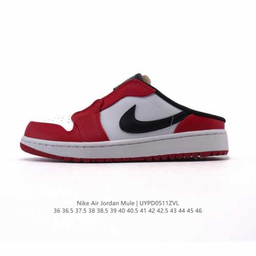 新品 耐克Air Jordan 1 Mule 防滑 低邦 经典复古 男女运动休闲板鞋拖鞋芝加哥Aj1乔丹一号包头运动拖鞋 一脚蹬 日常上脚百搭又好看Aj1变体，