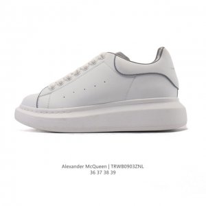 公司级 Alexandermcqueen 亚历山大 麦昆Mcq 运动小白鞋 厚底增高闪尾光滑牛皮平底鞋休闲鞋 时尚女板鞋潮运动鞋 ，火爆到大街小巷无人不知，无人