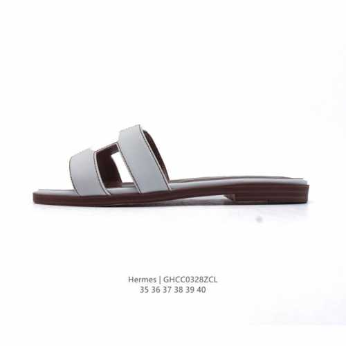 170 【公司级】Hermes Footwear Woman 爱马仕·礼装·休闲拖鞋 黑白等多色万年经典爱马士 女神标配 度假 居家 必备凉拖鞋 东莞原厂真皮大