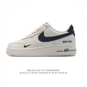 公司级 耐克 Nike Air Force 1 '07 Low 空军一号含气垫 小白鞋 2025年新款 低帮百搭厚底增高休闲运动板鞋。柔软、弹性十足的缓震性能和