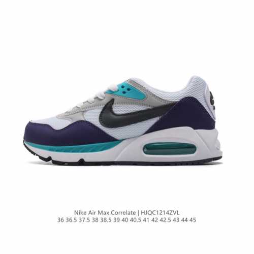 耐克 Nike Air Max Correlate 气垫缓震耐磨运动鞋时尚潮流休闲透气跑步鞋，选用网眼鞋面，脚感舒适透气。鞋舌、鞋侧及后跟处饰有品牌标识，简约大