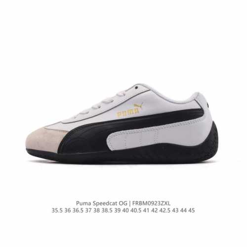 puma Speedca Og 彪马极速赛车系列低帮德训风拼接复古百搭休闲运动赛车鞋 鞋款从80、90年代赛车手所穿的防火赛车鞋为原型，鞋身线条模仿了赛车的流线