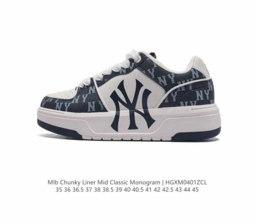 Mlb Chunky Liner Basic 人气单品学长鞋系列轻量增高厚底百搭休闲运动板鞋 男女轻便胶鞋 高级街头休閒品牌鞋 Mlb Chunky Liner