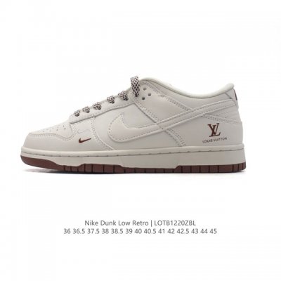 公司级 耐克 Nike Dunk Low Retro 运动鞋复古板鞋 路易威登联名。作为 80 年代经典篮球鞋款，起初专为硬木球场打造，后来成为席卷街头的时尚标
